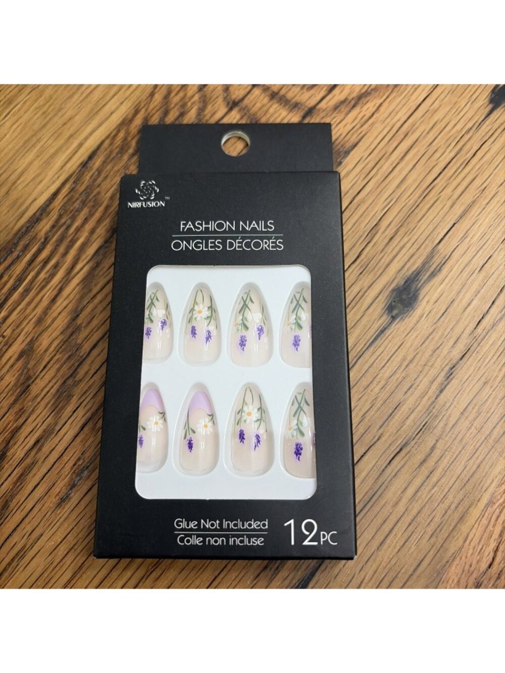 Nirfusion Fashion Press On Nails 12 Pc NWT Purple Floral Priarie Boho